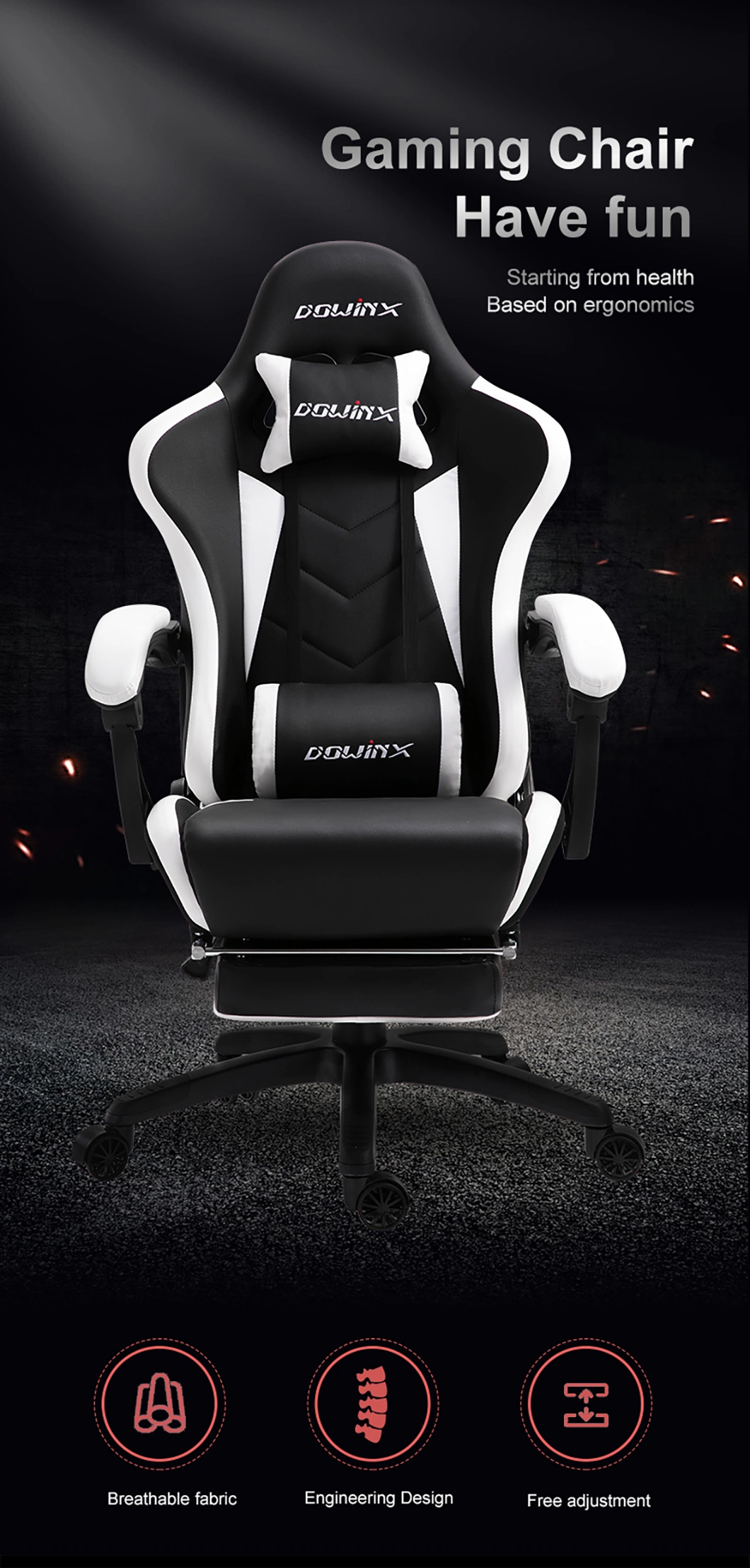 Adjustable Swivel Sport Leather Computer Chair Office Furniture Gaming Chair