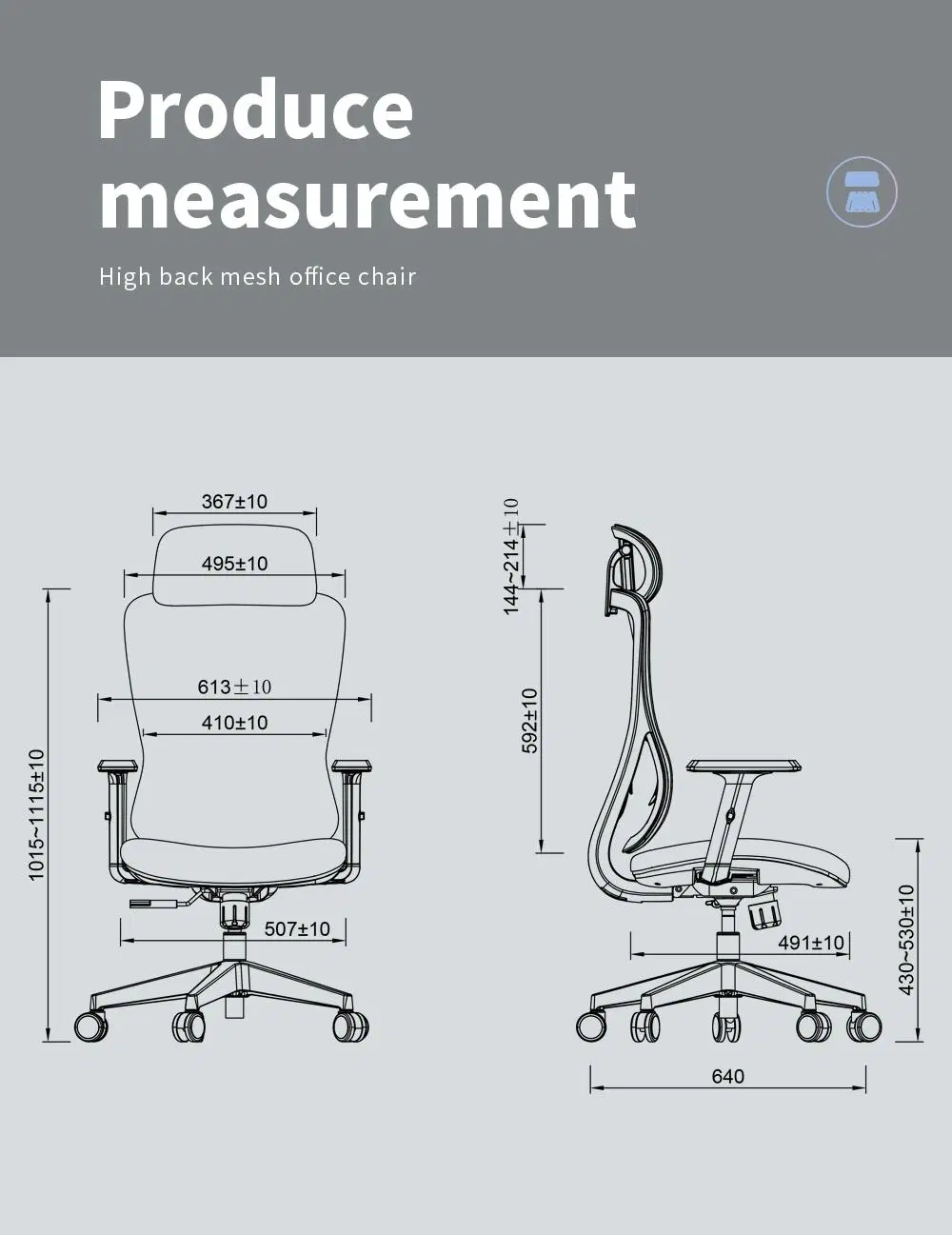 MID Back Chair Office Furniture Swiveling Chair with Mesh Back and Fabric Seat