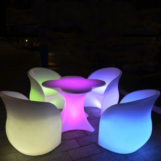 PE Plastic Cordless LED Sofa Chair LED Light up Chair for TV Furniture /Home /Nightclub Bar/Party